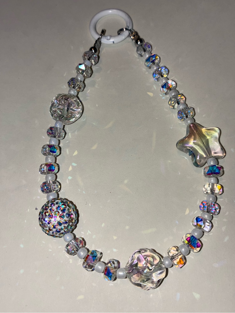 Beaded Charm Bracelet Keychain